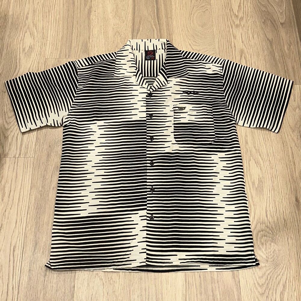 School of Hard Knocks Geometric Short Sleeve Button Up Shirt Mens Medium